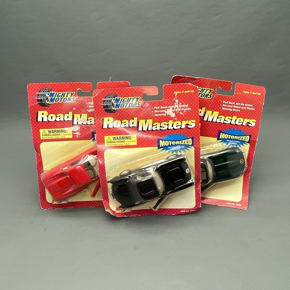 Maisto Mighty Motors Road Masters Motorized Pull Back Diecast Car Lot of 3